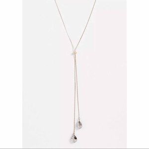 Teardrop Y-necklace Gold Gray